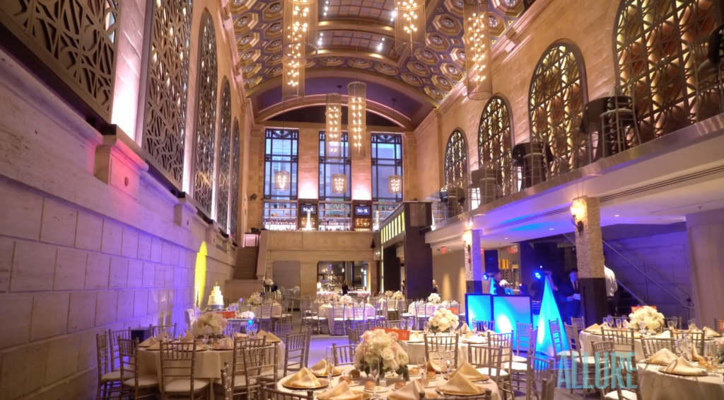 A view of the high ceiling Union Trust ballroom before guests arrive.