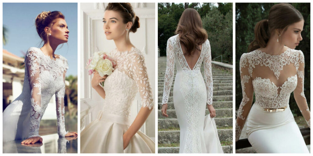 Wedding dresses with lace sleeves